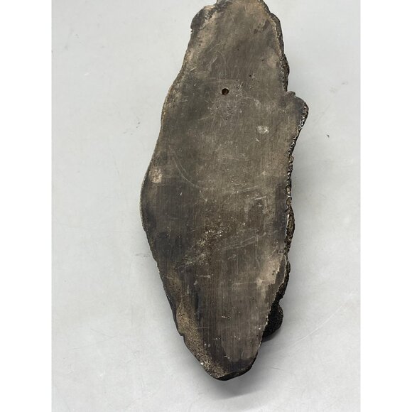 wall hanging or table art work figurine ceramic Fox laying log black fox READ - Picture 7 of 7